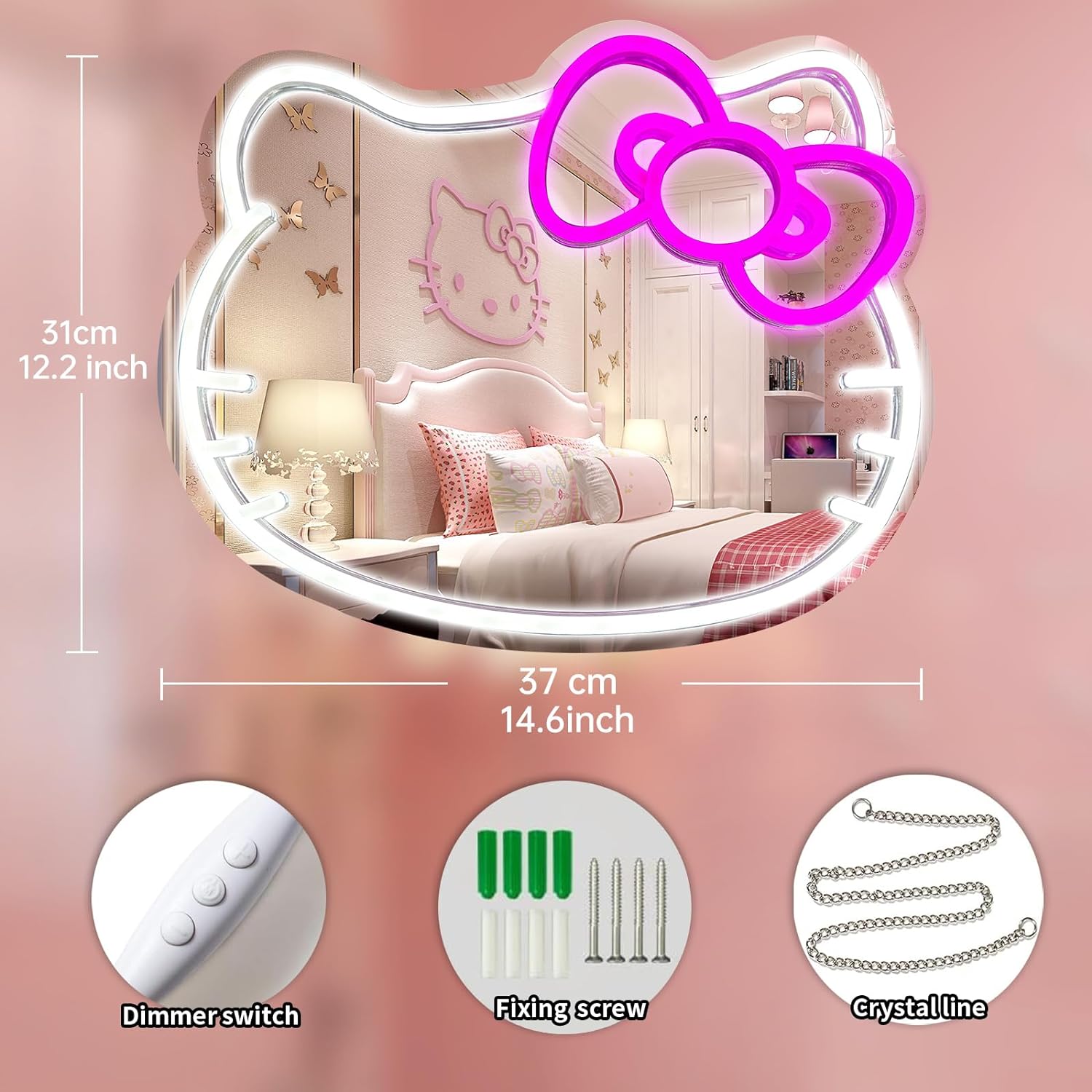 Hello Kitty Mirror Neon Sign