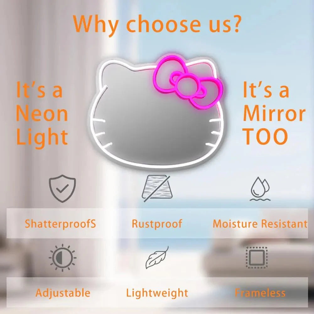 Hello Kitty Mirror Neon Sign