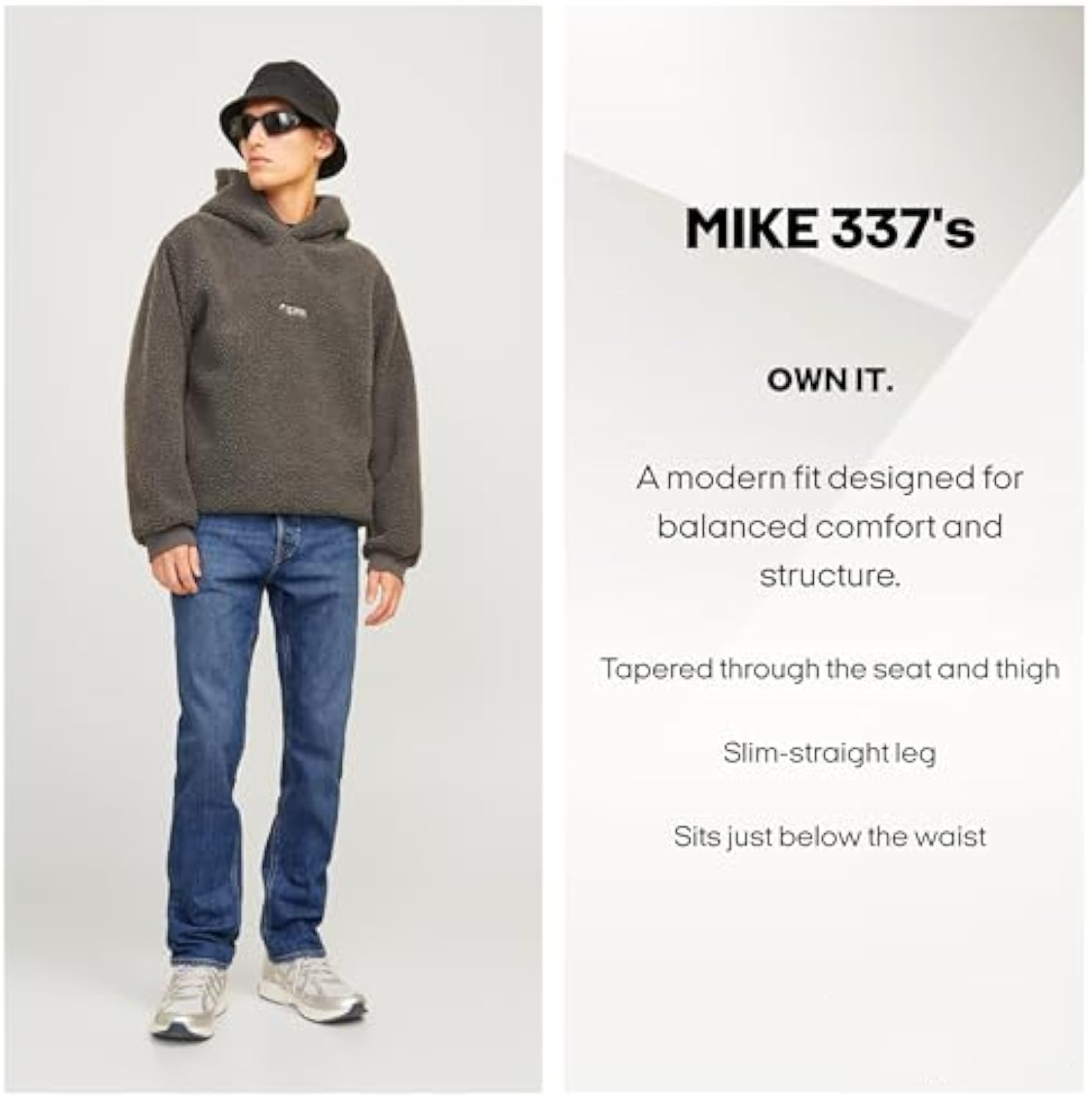 Men's Tapered Fit - Men's Stretch Jeans with Stonewashed Look & 5-Pocket Design - Mid Rise Denim Trousers with Button Closure for Style-Conscious Men with Demand
